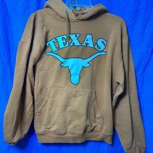 Vintage Texas Longhorns Burnt Orange Arch Spell-Out Longhorn Logo Hoodie